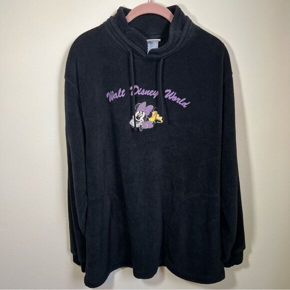 ✨ Vintage Disney Black Minnie Mouse Walt Disney World Terry Sweatshirt Large - Picture 1 of 11